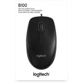 Logitech B100 Optical USB Mouse, Black, LOG910-001439