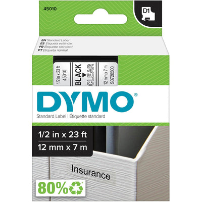 Newell Dymo D1 Electronic Tape Cartridge, Clear, DYM45010