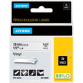 Newell Dymo Rhino Industrial Vinyl Labels, Black on White, DYM18444