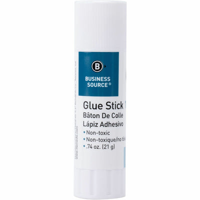 Business Source Glue Stick, White, BSN15787