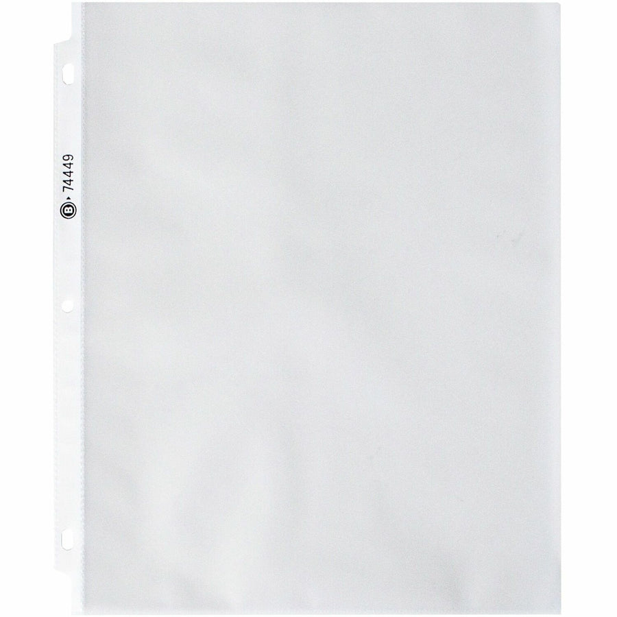 Business Source Nonglare Top-loading Sheet Protectors, Clear, 8 1/2" Width x 11" Length, 100 / Box — view 1
