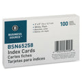 Business Source Plain Index Cards, 5" Width x 3" Length, 100 / Pack, BSN65258