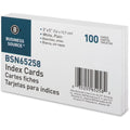 Business Source Plain Index Cards, 5" Width x 3" Length, 100 / Pack, BSN65258