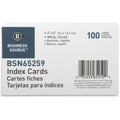 Business Source Ruled Index Cards, 5" Width x 3" Length, 100 / Pack, BSN65259