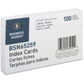 Business Source Ruled Index Cards, 5" Width x 3" Length, 100 / Pack, BSN65259