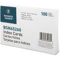 Business Source Plain Index Cards, 6" Width x 4" Length, 100 / Pack, BSN65260