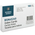 Business Source Plain Index Cards, 6" Width x 4" Length, 100 / Pack, BSN65260