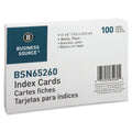 Business Source Plain Index Cards, 6" Width x 4" Length, 100 / Pack, BSN65260