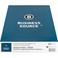 Business Source Letter Recycled Hanging Folder, Green, 8 1/2" Width x 11" Length, 25 / Box, BSN26528