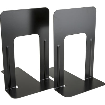 Business Source Heavy-gauge Steel Book Supports, Black, 1 Pair, BSN42551