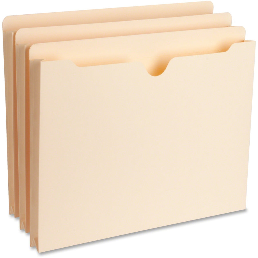 Business Source Straight Tab Cut Letter Recycled File Pocket, Manila, 8 1/2" Width x 11" Length, 50 / Box — view 1