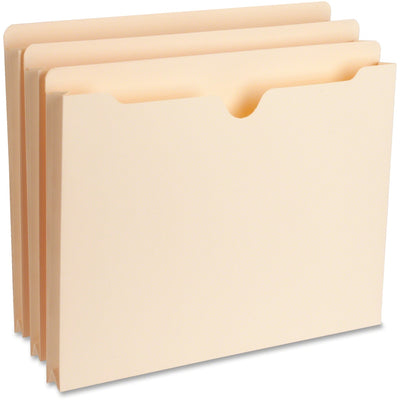 Business Source Straight Tab Cut Letter Recycled File Pocket, Manila, 8 1/2" Width x 11" Length, 50 / Box, BSN65797