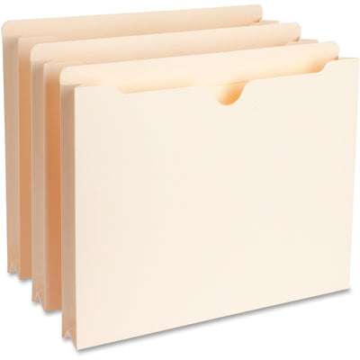 Business Source Straight Tab Cut Letter Recycled File Pocket, Manila, 8 1/2" Width x 11" Length, 50 / Box — view 1