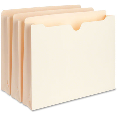 Business Source Straight Tab Cut Letter Recycled File Pocket, Manila, 8 1/2" Width x 11" Length, 50 / Box — view 1