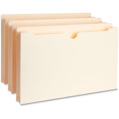 Business Source Straight Tab Cut Legal Recycled File Pocket, Manila, 8 1/2" Width x 14" Length, 50 / Box — view 1