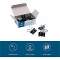 Business Source Fold-back Binder Clips, Black, 1 Dozen, BSN36550