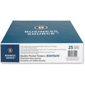 Business Source Letter Recycled Pocket Folder, Black, 8 1/2" Width x 11" Length, 25 / Box, BSN78490