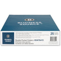 Business Source Letter Recycled Pocket Folder, Dark Blue, 8 1/2" Width x 11" Length, 25 / Box, BSN78492