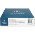 Business Source Letter Recycled Pocket Folder, Green, 8 1/2" Width x 11" Length, 25 / Box, BSN78493