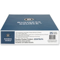 Business Source Letter Pocket Folder, Red, 8 1/2" Width x 11" Length, 25 / Box, BSN78494