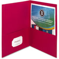 Business Source Letter Pocket Folder, Red, 8 1/2" Width x 11" Length, 25 / Box, BSN78494