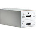 Business Source Heavy Duty Letter Size Storage Box, White, 12 / Carton, BSN26756