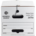 Business Source Heavy Duty Letter Size Storage Box, White, 12 / Carton, BSN26756