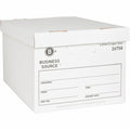 Business Source Lift-off Lid Heavy-Duty Storage Box, White, 12 / Carton, BSN26758