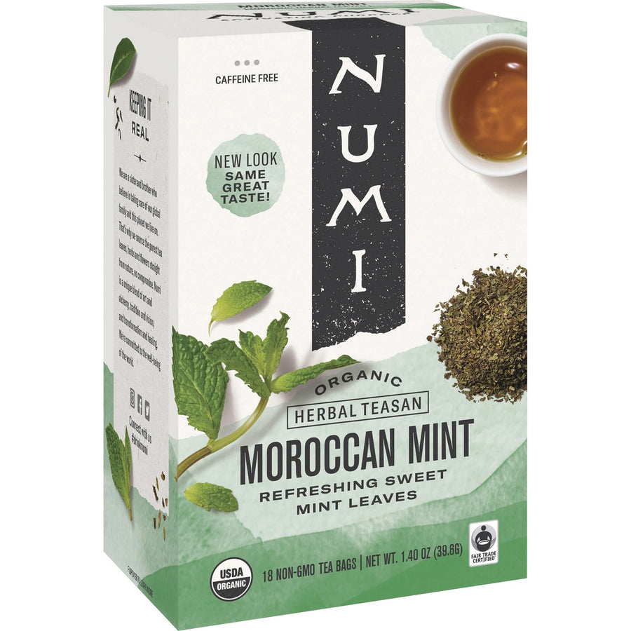 Numi Organic Morroccan Mint, 18 / Box, NUM10104