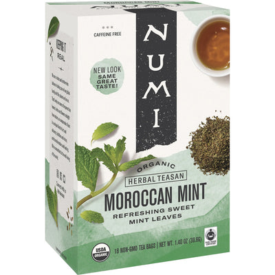 Numi Organic Morroccan Mint Herbal Tea Bag, 18 / Box, NUM10104