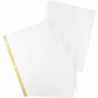 Business Source Tear-resistant Clear Tab Index Dividers, White, 1 Set, BSN16479