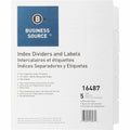 Business Source Un-punched Index Dividers Set, White, 1 Box, BSN16487
