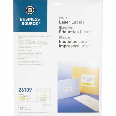 Business Source Bright White Premium-quality Address Labels, 750 / Pack — view 1