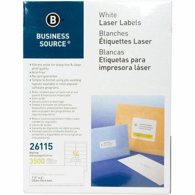 Business Source Bright White Premium-quality Address Labels, 3500 / Pack — view 1