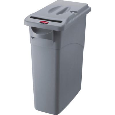 Rubbermaid Commercial Slim Jim Confidential Document Container w/Lid, Gray, RCP9W25LGY