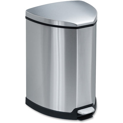 Safco Hands-free Step-on Stainless Receptacle, Stainless Steel, 4 gal, SAF9685SS