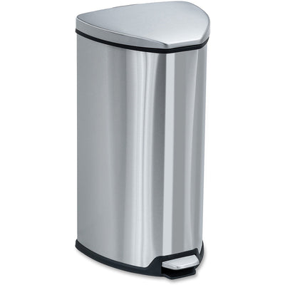 Safco Hands-free Step-on Stainless Receptacle, Stainless Steel, 7 gal, SAF9686SS
