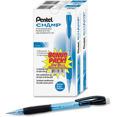 Pentel Champ Mechanical Pencils, 0.7 mm, 24 / Pack, PENAL17CSWUS