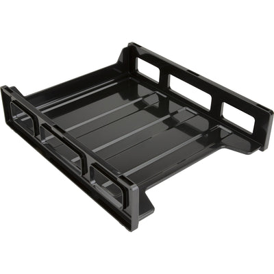 Business Source Front-Load Stackable Letter Tray, Black, 6EA/CT — view 1