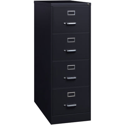 Lorell Fortress Series 26-1/2" Commercial-Grade Vertical File Cabinet, Black, LLR60198