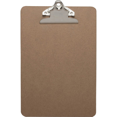 Business Source Mini Clipboard with Standard Metal Clip, Brown, 6" Width x 9" Length, 12EA/BX 4BX/CT — view 1