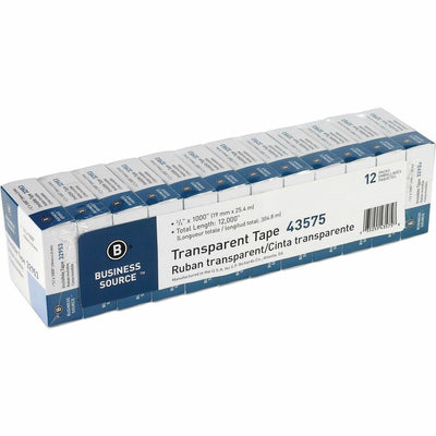 Business Source All-purpose Transparent Glossy Tape, Clear, 12 / Pack — view 1