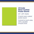 Dixon Ticonderoga UCreate Neon Poster Board, Hot Lime, 25 / Carton, PAC5411-1