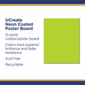 Dixon Ticonderoga UCreate Neon Poster Board, Hot Lime, 25 / Carton, PAC5411-1