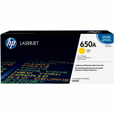 HP 650A (CE272A) Original Laser Toner Cartridge - Single Pack - Yellow -, HEWCE272A
