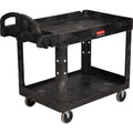 Rubbermaid Commercial Medium Utility Cart with Lipped Shelf, Black, RCP452088BK