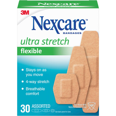 3M Nexcare Soft 'n Flex Bandages, Tan, 1 Box, MMM57630PB