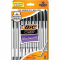 BIC Cristal Ballpoint Stick Pens, 10 / Pack, BICMSP10BK