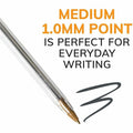 BIC Cristal Ballpoint Stick Pens, 10 / Pack, BICMSP10BK