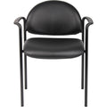 Norstar Office Boss Diamond Stacking Chair with Arm, Black, BOPB9501CS